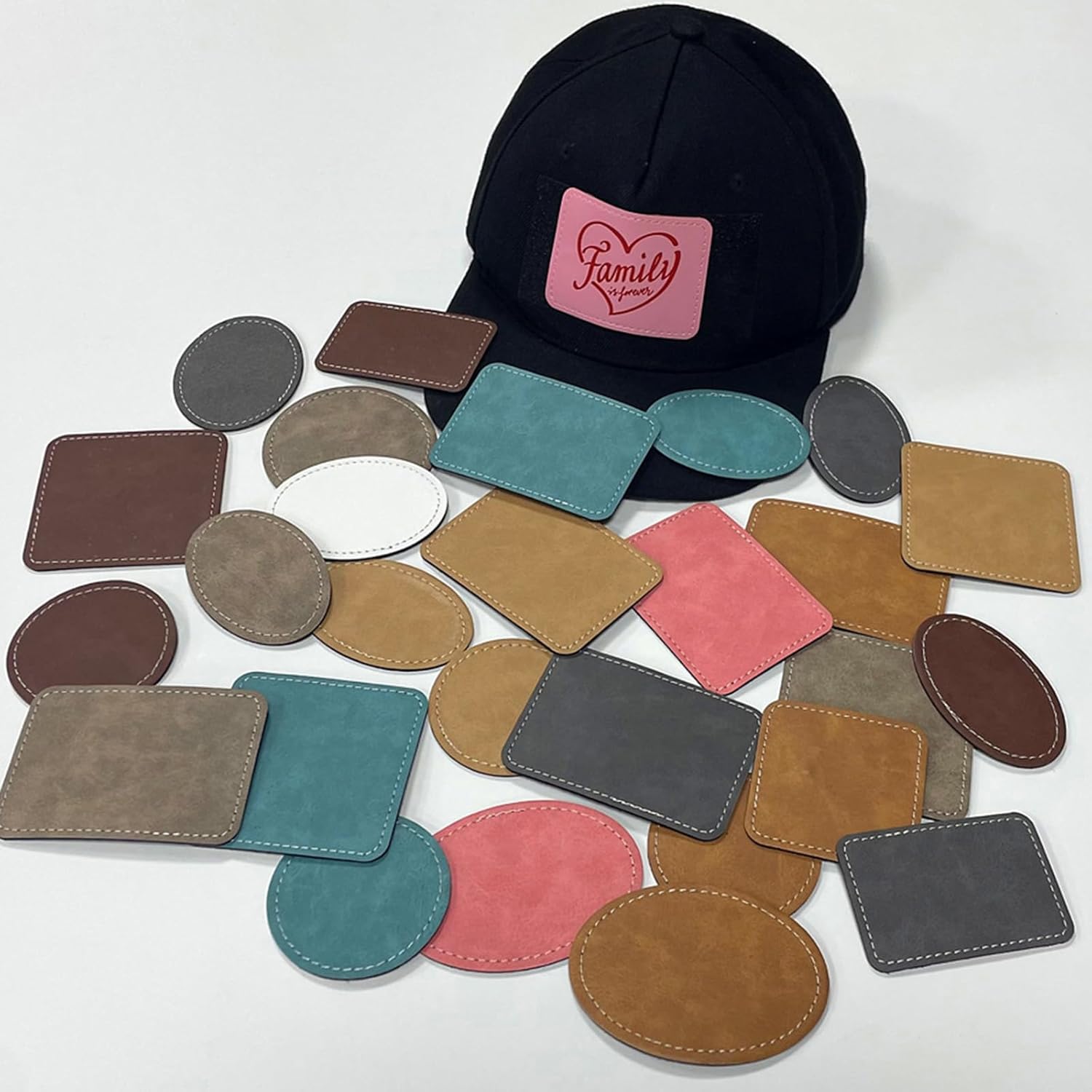Hat Sublimation Blank - 열전사용 가죽 모자 패치, 접착식 인조