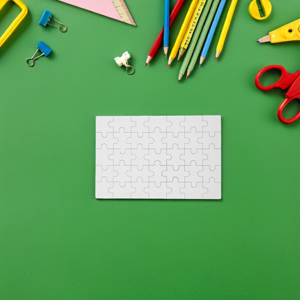 Puzzle Blank White - 12개입 블랭크 승화 퍼즐 조각, DIY