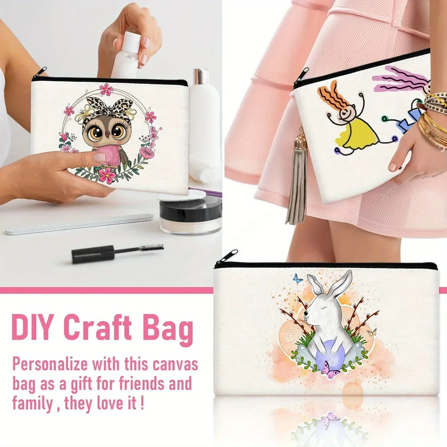 20개 승화 빈 메이크업 가방 - DIY 공예 및 맞춤 - Tote Bag Sublimation 리뷰 및 가격