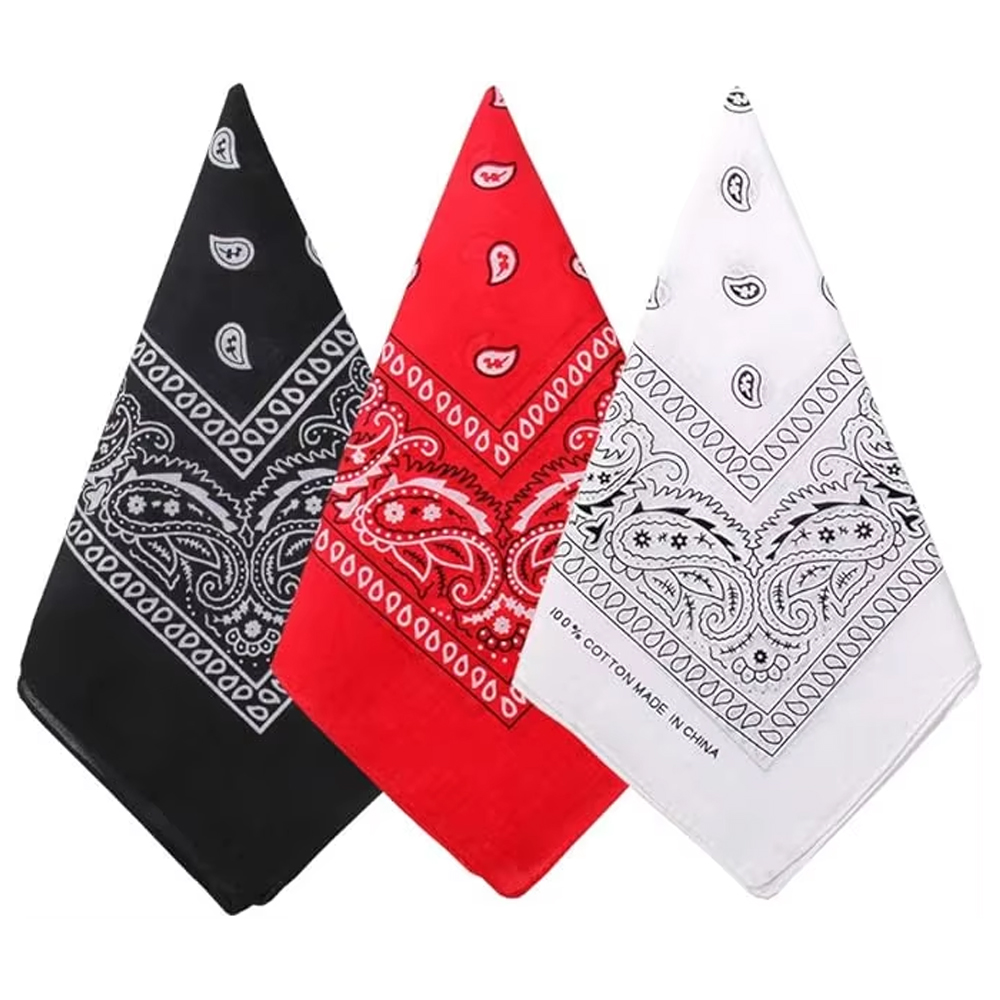 힙합 카우보이 페이즐리 스카프 대형 두건 머리 스퀘어  - Bandana Blank White 리뷰 및 가격