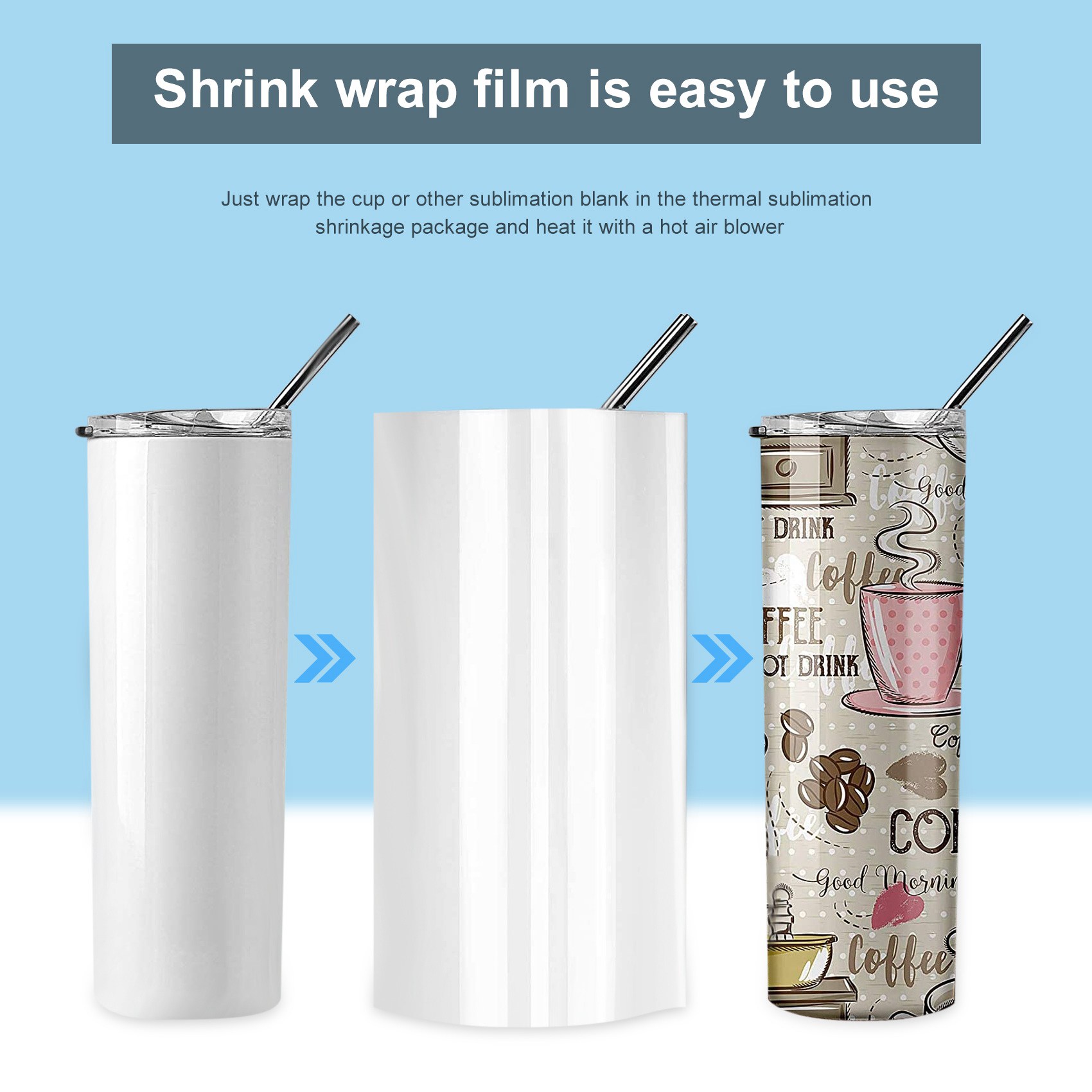 -FTGT 30개입 승화 수축 필름, 3가지 크기 열전 - Sublimation Mug White 리뷰 및 가격