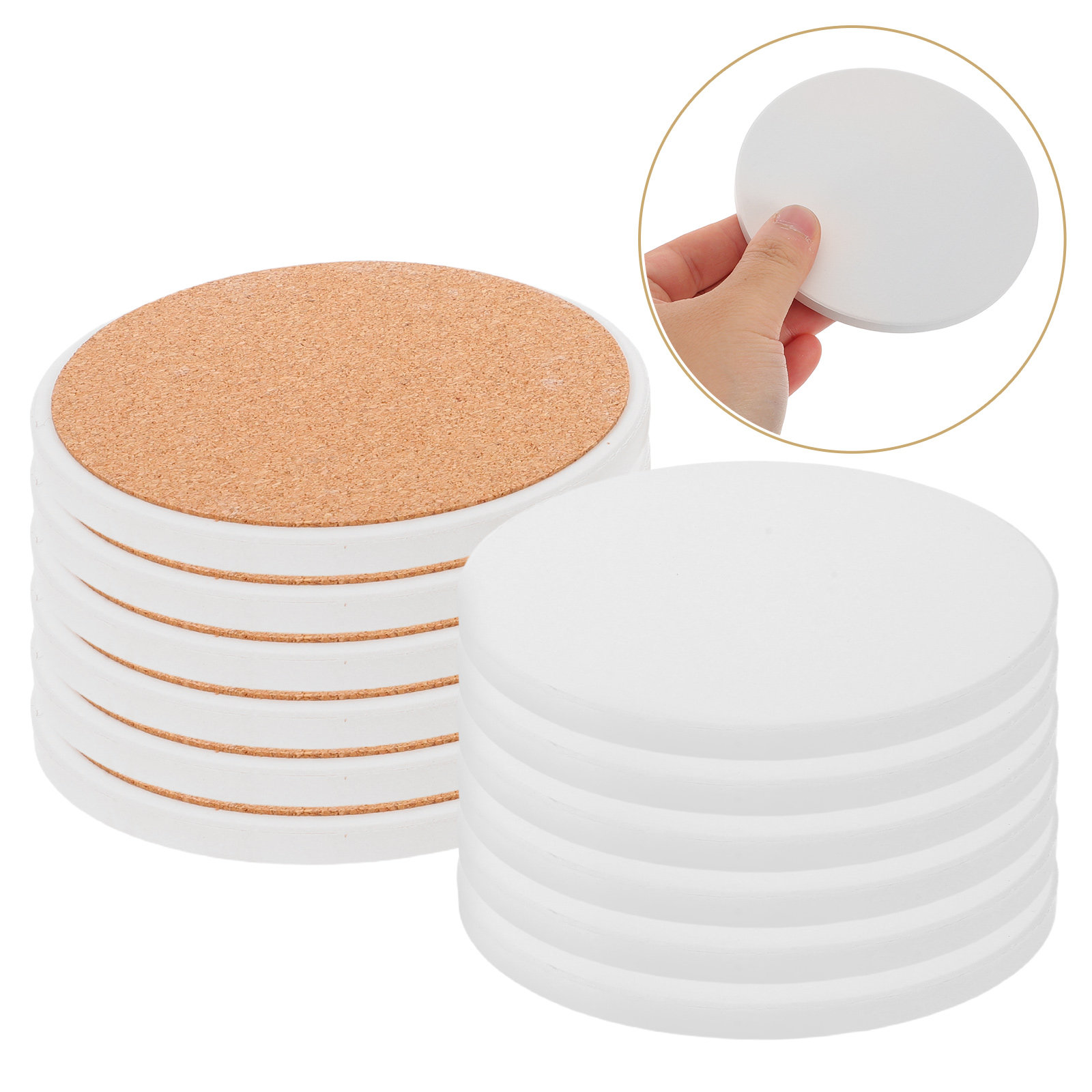 12Pcs 크리 에이 티브 음료 컵 받침 흰색 라운드  - Coaster Sublimation Blank 리뷰 및 가격