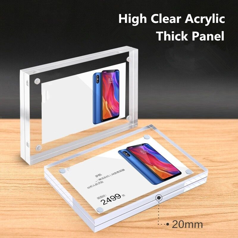 5 PCS 90x55mm 자기 아크릴 사인 홀더 디스플 - Photo Acrylic Block 리뷰 및 가격