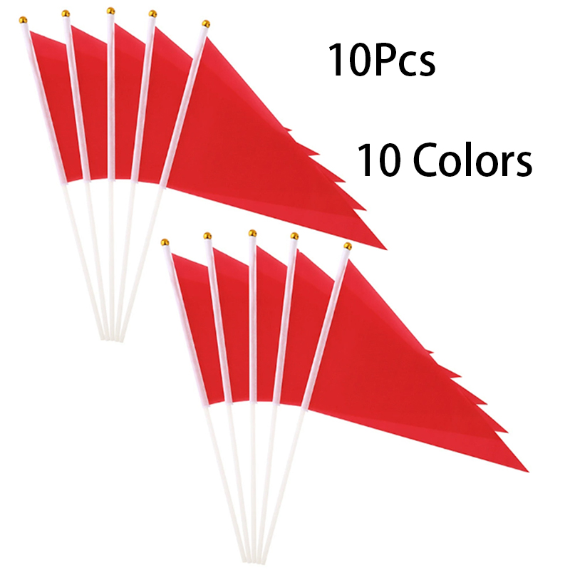 10Pcs 다채로운 삼각형 플래그 10 플라스틱 깃대  - Yard Sign Blank 리뷰 및 가격