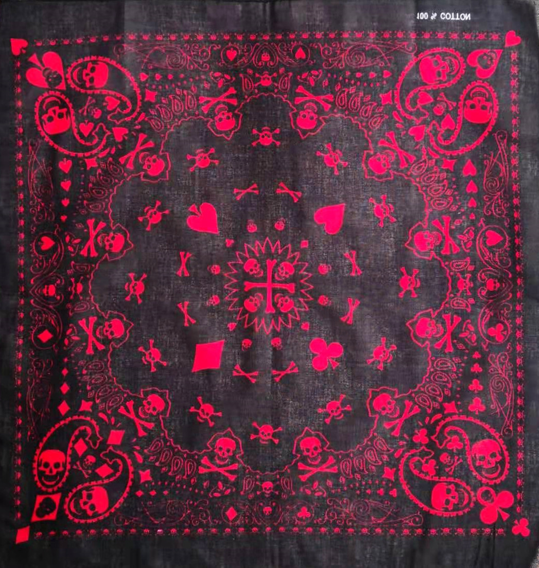 55cm 화이트 블랙 레드 해골 포커 기하학 반다나 유 - Bandana Blank White 리뷰 및 가격