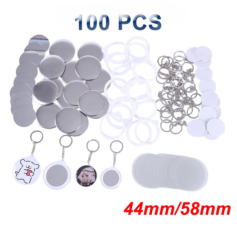새로운 100PCS 열쇠 고리 거울 빈 배지 단추 핀  - Button Badge Blank 리뷰 및 가격