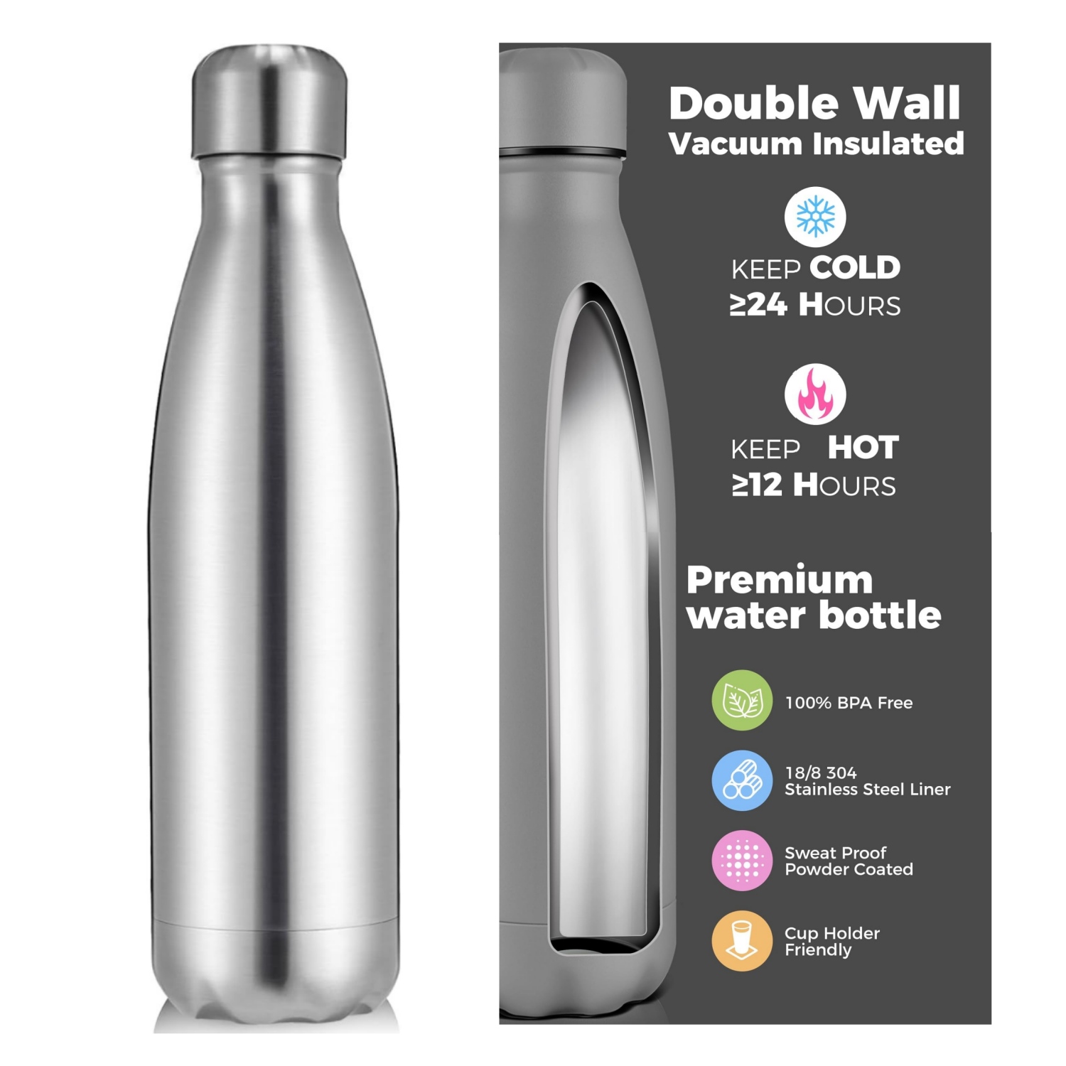 야외 스포츠 이중벽 스테인리스 스틸 물병 500/750 - Water Bottle Blank 리뷰 및 가격