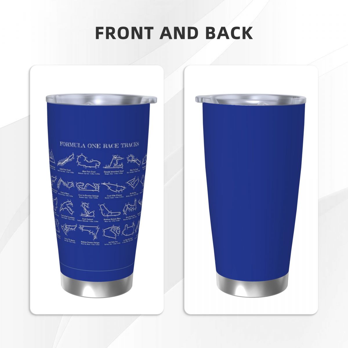F1 레이싱 트랙(흰색 스텐실-배경 없음) 스테인레스  - Tumbler 20Oz White 리뷰 및 가격