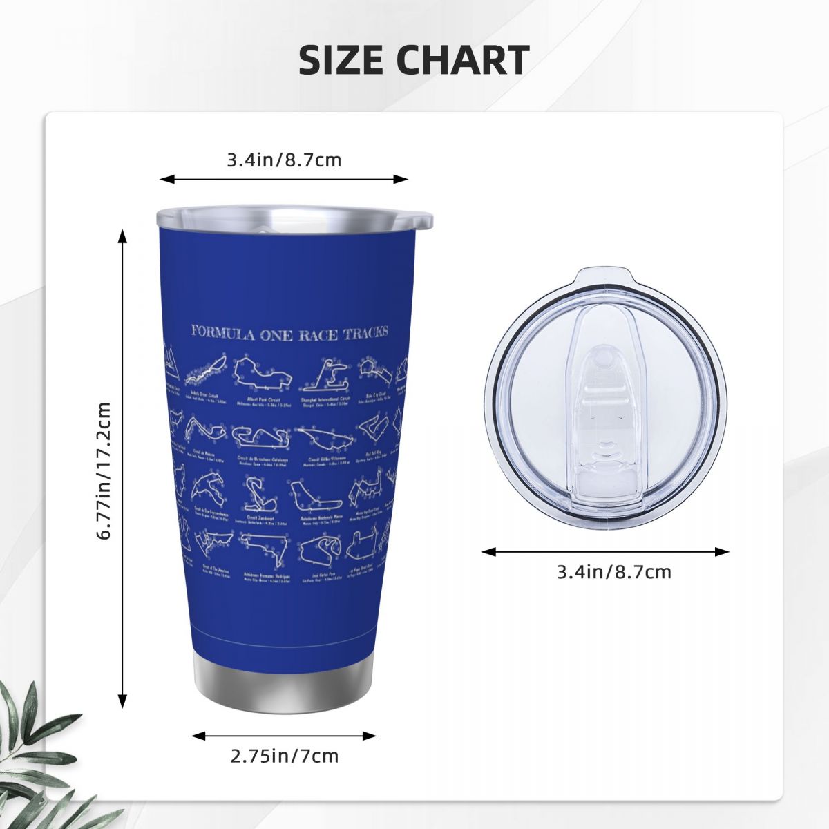 F1 레이싱 트랙(흰색 스텐실-배경 없음) 스테인레스  - Tumbler 20Oz White 리뷰 및 가격